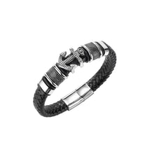 Load image into Gallery viewer, Fashion Personality 316L Stainless Steel Anchor Leather Braided Bracelet