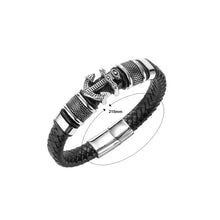 Load image into Gallery viewer, Fashion Personality 316L Stainless Steel Anchor Leather Braided Bracelet