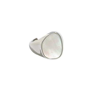 925 Sterling Silver Fashion Simple Geometric Shell Adjustable Open Ring