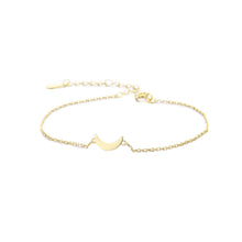 Load image into Gallery viewer, 925 Sterling Silver Plated Gold Simple Fashion Moon Bracelet