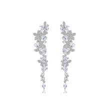 Load image into Gallery viewer, Fashion Bright Flower Geometric Tassel Earrings with Cubic Zirconia