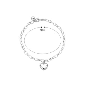 925 Sterling Silver Simple Fashion Heart-shaped Chain Bracelet