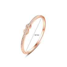 Load image into Gallery viewer, Simple and Fashion Plated Rose Gold Infinity Symbol Geometric Bangle with Cubic Zirconia