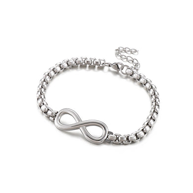 Fashion and Elegant Infinity Symbol Chain 316L Stainless Steel Bracelet