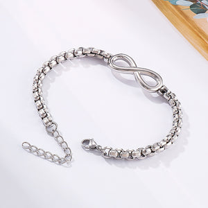 Fashion and Elegant Infinity Symbol Chain 316L Stainless Steel Bracelet