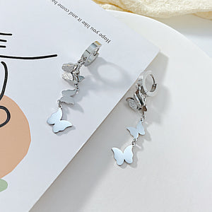 Fashion and Elegant 316L Stainless Steel Butterfly Tassel Earrings