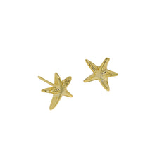 Load image into Gallery viewer, 925 Sterling Silver Plated Gold Simple and Delicate Star Stud Earrings