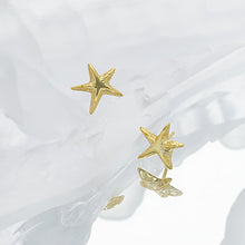 Load image into Gallery viewer, 925 Sterling Silver Plated Gold Simple and Delicate Star Stud Earrings