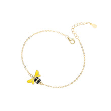 Load image into Gallery viewer, 925 Sterling Silver Plated Gold Simple Cute Bee Bracelet
