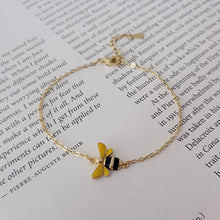 Load image into Gallery viewer, 925 Sterling Silver Plated Gold Simple Cute Bee Bracelet