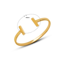 Load image into Gallery viewer, Fashion Simple Plated Gold 316L Stainless Steel T Shape Geometric Open Bangle