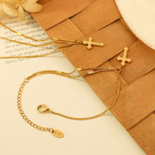 Load image into Gallery viewer, Fashion Simple Plated Gold 316L Stainless Steel Cross Pendant with Necklace