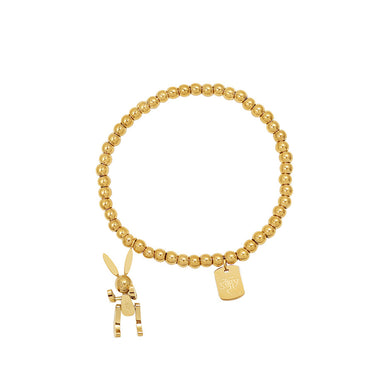 Simple Personality Plated Gold 316L Stainless Steel Mechanical Rabbit Square Bracelet