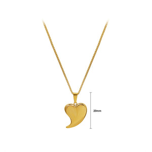 Fashion Simple Plated Gold 316L Stainless Steel Heart Pendant with Necklace