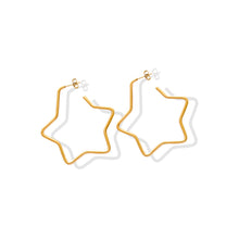 Load image into Gallery viewer, Simple Sweet Plated Gold 316L Stainless Steel Star Earrings