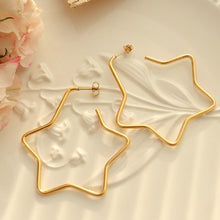 Load image into Gallery viewer, Simple Sweet Plated Gold 316L Stainless Steel Star Earrings
