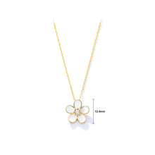 Load image into Gallery viewer, 925 Sterling Silver Plated Gold Fashion Simple Flower Pendant with Cubic Zirconia and Necklace