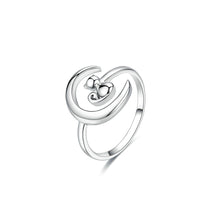 Load image into Gallery viewer, 925 Sterling Silver Simple Fashion Moon Cat Adjustable Open Ring