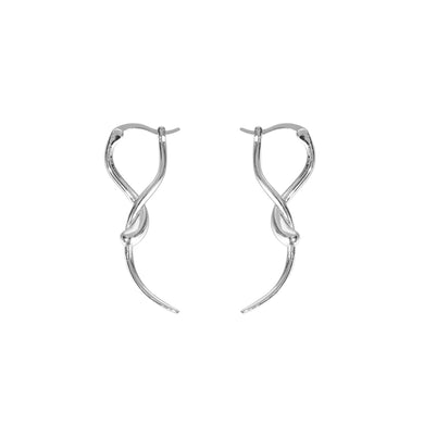 925 Sterling Silver Fashion Personality Cross Geometric Circle Long Earrings