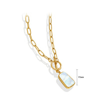 Load image into Gallery viewer, Fashion Simple Plated Gold 316L Stainless Steel Shell Geometric Square Pendant with Necklace