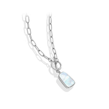 Load image into Gallery viewer, Fashion Simple 316L Stainless Steel Shell Geometric Square Pendant with Necklace
