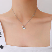 Load image into Gallery viewer, Simple Lovely 316L Stainless Steel Fish Tail Shell Pendant with Imitation Pearl and Necklace