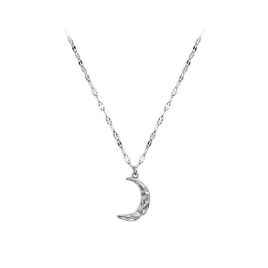 Fashion Temperament 316L Stainless Steel Moon Pendant with Necklace