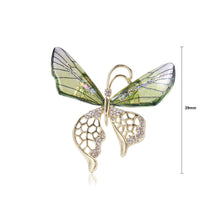 Load image into Gallery viewer, Fashion and Elegant Plated Gold Green Butterfly Brooch with Cubic Zirconia