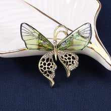 Load image into Gallery viewer, Fashion and Elegant Plated Gold Green Butterfly Brooch with Cubic Zirconia