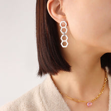 Load image into Gallery viewer, Fashion Temperament 316L Stainless Steel Geometric Polygon Long Earrings