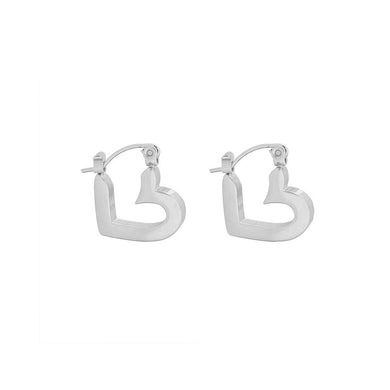 Fashion Simple Plated Gold 316L Stainless Steel Heart Earrings