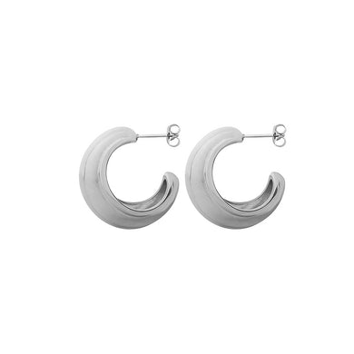 Simple Temperament 316L Stainless Steel C-shaped Geometric Stud Earrings