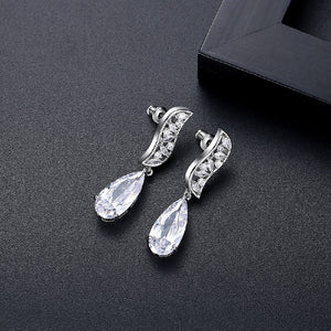 Fashion Simple Geometric Water Drop Earrings with Cubic Zirconia
