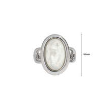 Load image into Gallery viewer, 925 Sterling Silver Fashion Personality Geometric Oval Shell Adjustable Open Ring