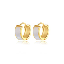 Load image into Gallery viewer, 925 Sterling Silver Plated Gold Simple Fashion Geometric Wide Circle Shell Earrings
