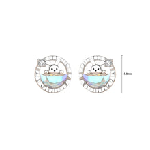 Load image into Gallery viewer, 925 Sterling Silver Fashion Cute Rabbit Geometric Stud Earrings with Cubic Zirconia
