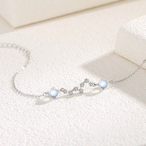 925 Sterling Silver Fashion Temperament Big Dipper Moonstone Bracelet with Cubic Zirconia