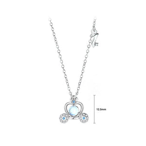 925 Sterling Silver Fashion Temperament Pumpkin Car Moonstone Pendant with  Cubic Zirconia and Necklace