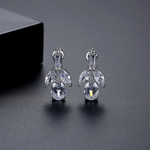 Fashion and Elegant Geometric Stud Earrings with Cubic Zirconia