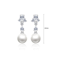 Load image into Gallery viewer, Fashion Elegant Geometric Imitation Pearl Earrings with Cubic Zirconia