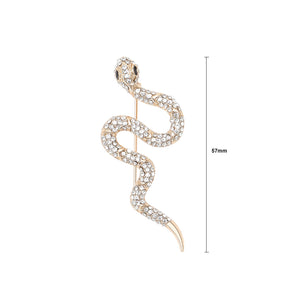 Fashion Personalized Plated Gold Snake Brooch with Cubic Zirconia