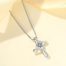 Load image into Gallery viewer, 925 Sterling Silver Fashion Simple Cross Pendant with Cubic Zirconia and Necklace