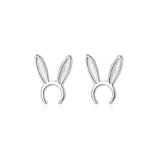 Load image into Gallery viewer, 925 Sterling Silver Simple Cute Rabbit Stud Earrings