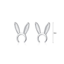 Load image into Gallery viewer, 925 Sterling Silver Simple Cute Rabbit Stud Earrings