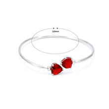 Load image into Gallery viewer, Fashion Simple Heart Shape Red Cubic Zirconia Geometric Bangle