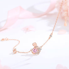 Load image into Gallery viewer, 925 Sterling Silver Plated Rose Gold Simple Elegant Swan Bracelet with Cubic Zirconia
