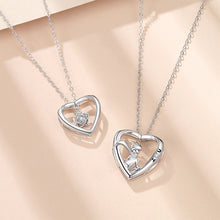 Load image into Gallery viewer, 925 Sterling Silver Fashion and Romantic Rose Heart-shaped Pendant with Cubic Zirconia and Necklace