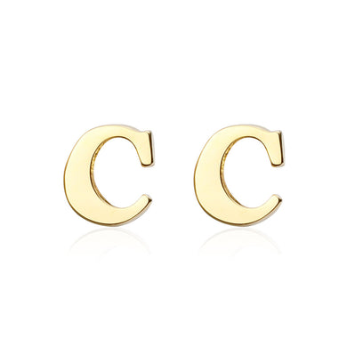 Simple and Fashion Plated Gold English Alphabet C Cufflinks