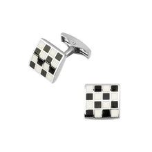 Load image into Gallery viewer, Simple and Fashion Checkerboard Pattern Geometric Square Cufflinks