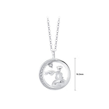 Load image into Gallery viewer, 925 Sterling Silver Fashion and Creative Little Prince Pendant with Cubic Zirconia and Necklace